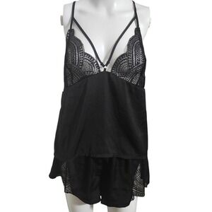 BLUEBELLA Black Kelsa Cami Pajama Set 10 Large Lingerie Lounge Set